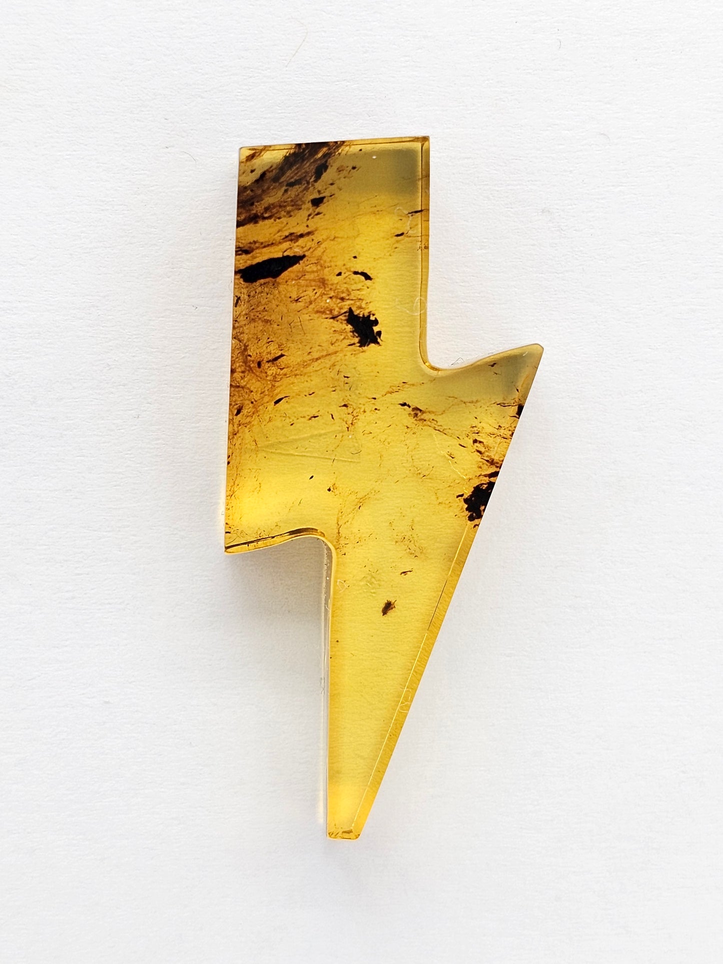 Amber Lightning Bolt Cabochon