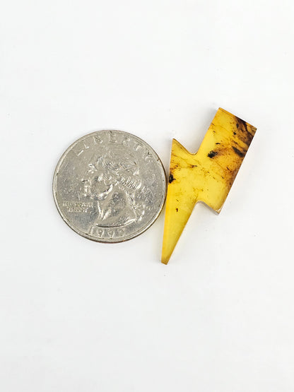 Amber Lightning Bolt Cabochon