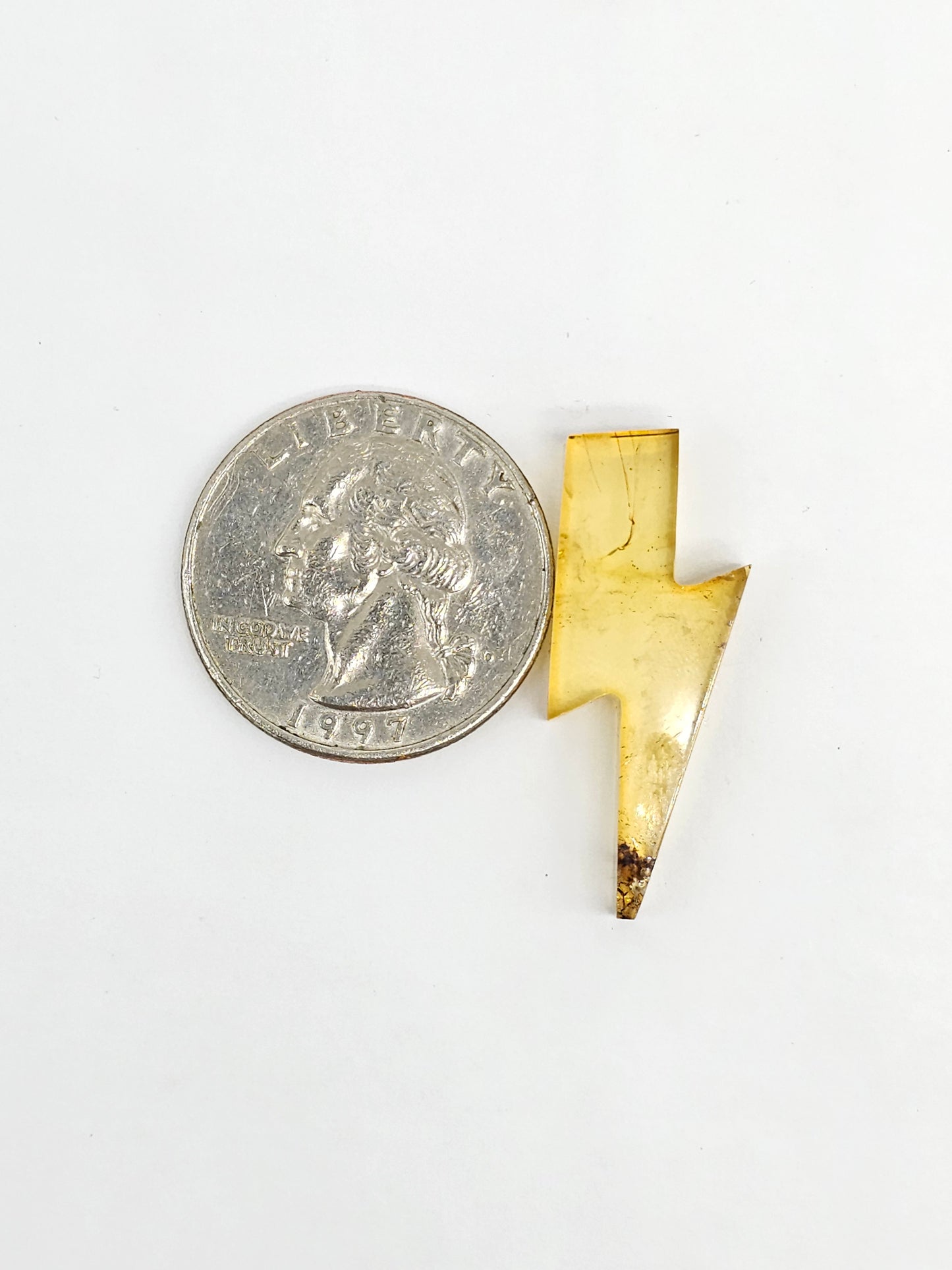 Amber Lightning Bolt Cabochon