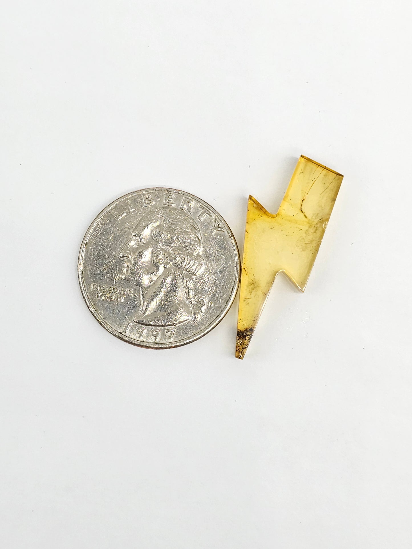 Amber Lightning Bolt Cabochon