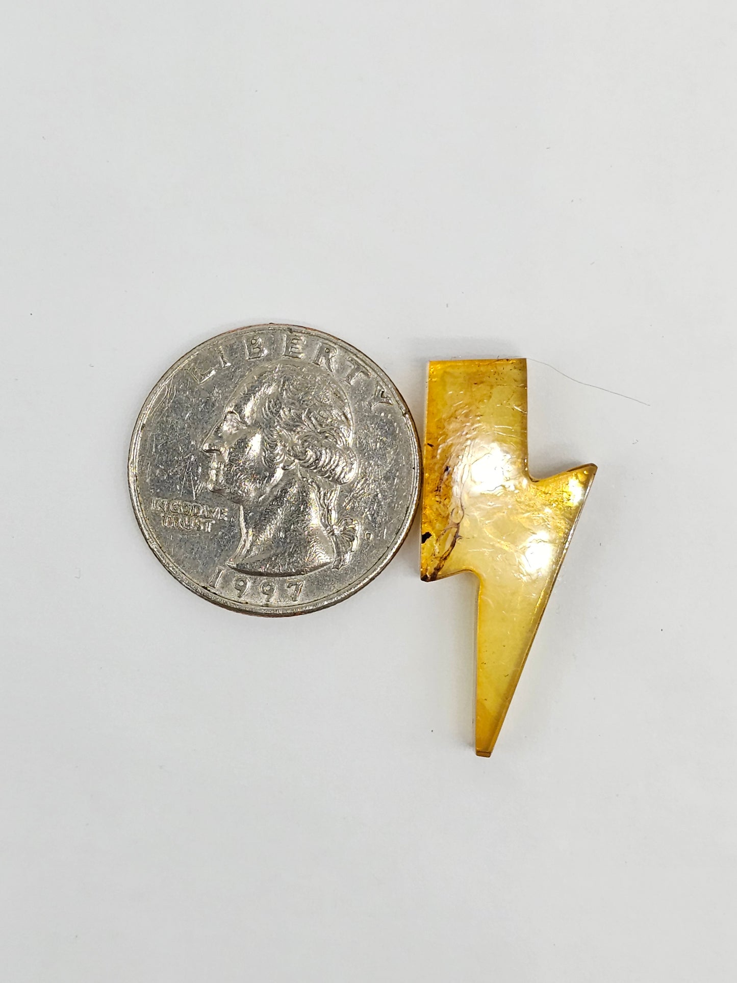 Amber Lightning Bolt Cabochon