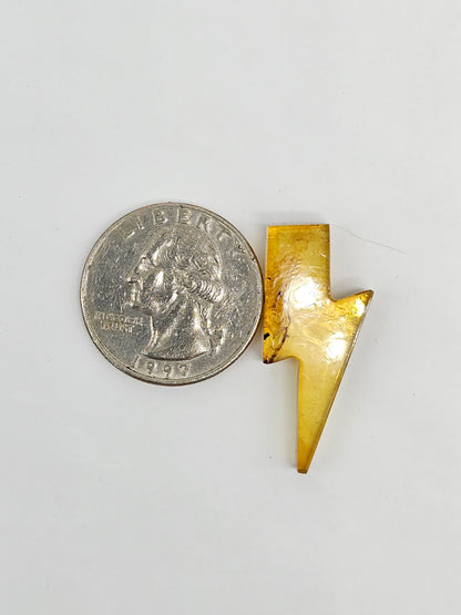 Amber Lightning Bolt Cabochon