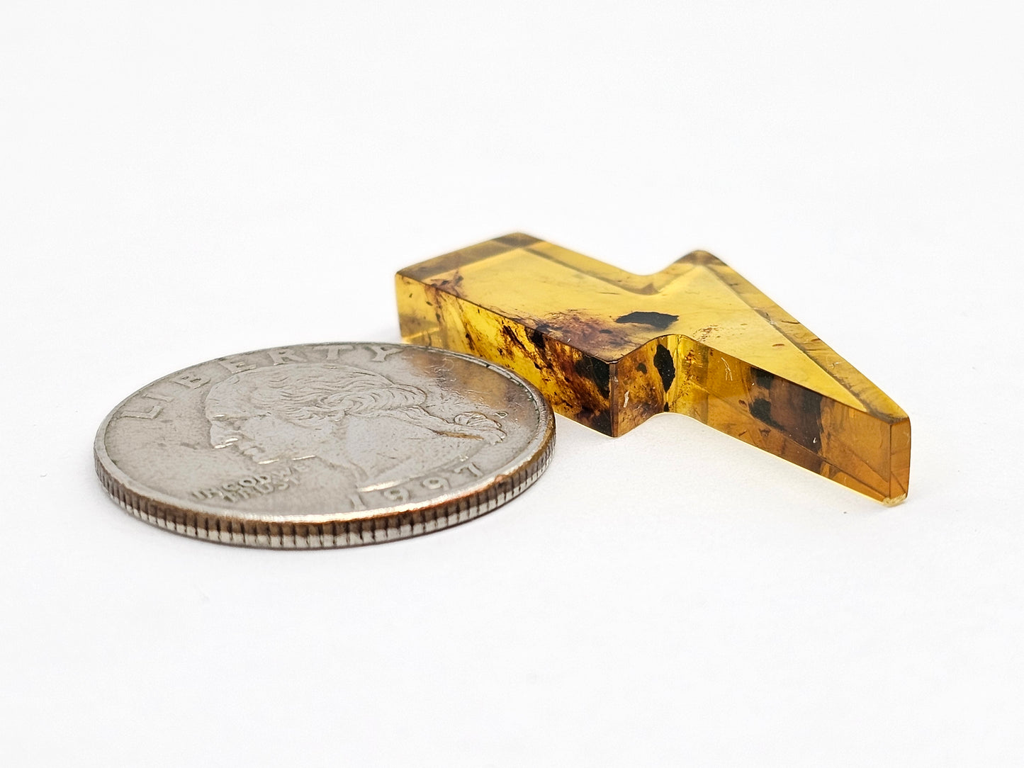 Amber Lightning Bolt Cabochon