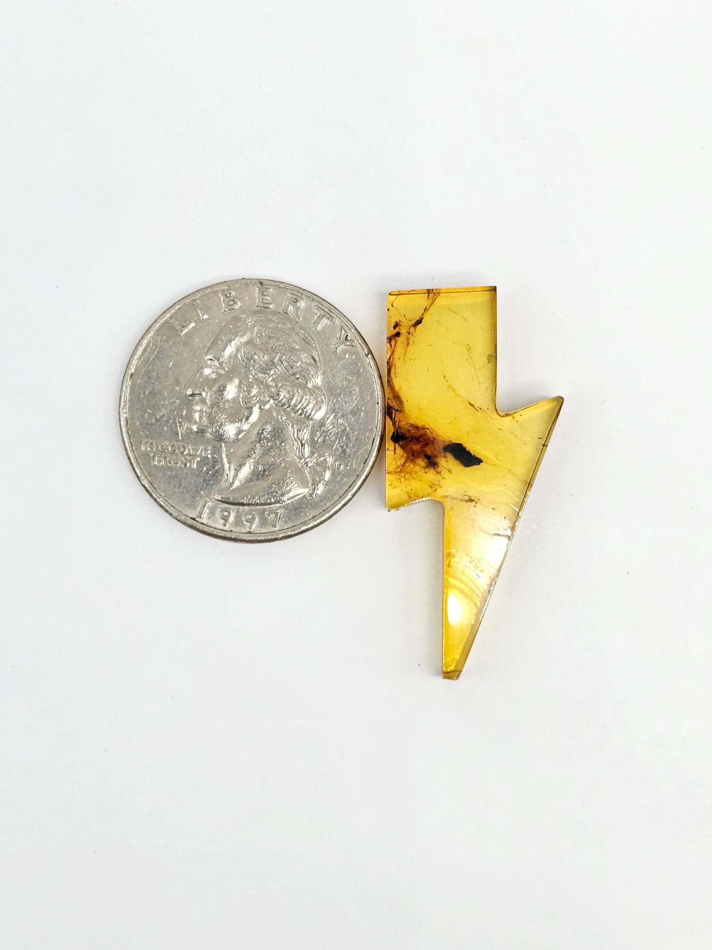 Amber Lightning Bolt Cabochon