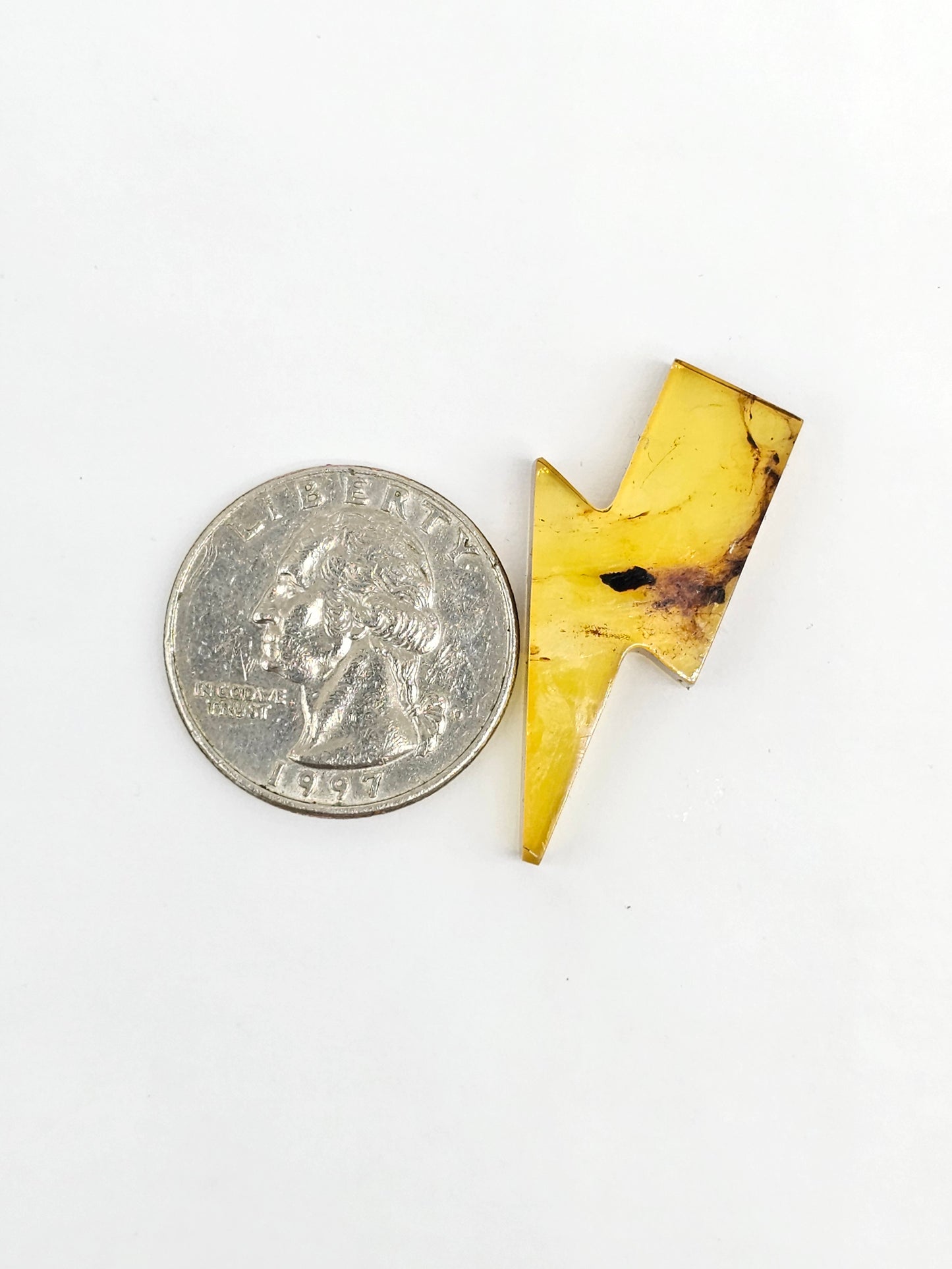 Amber Lightning Bolt Cabochon