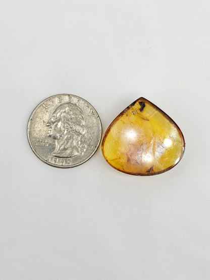 Amber cabochon | Artisan Cut Gemstone