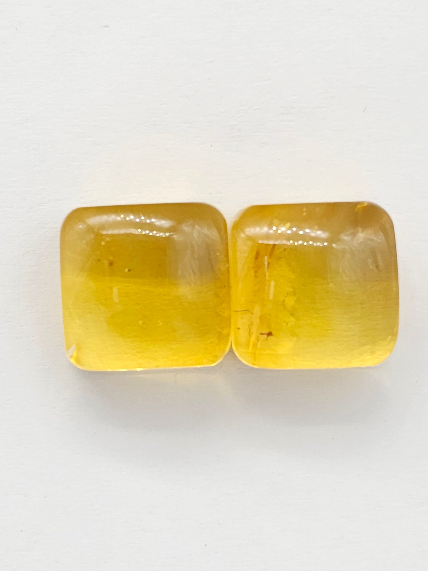 Amber cabochon pair | Artisan Cut Gemstone