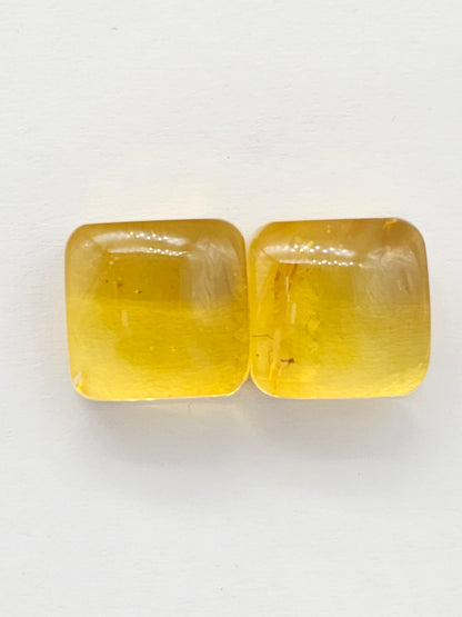 Amber cabochon pair | Artisan Cut Gemstone