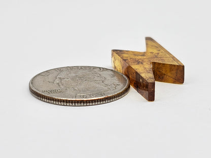 Amber Lightning Bolt Cabochon