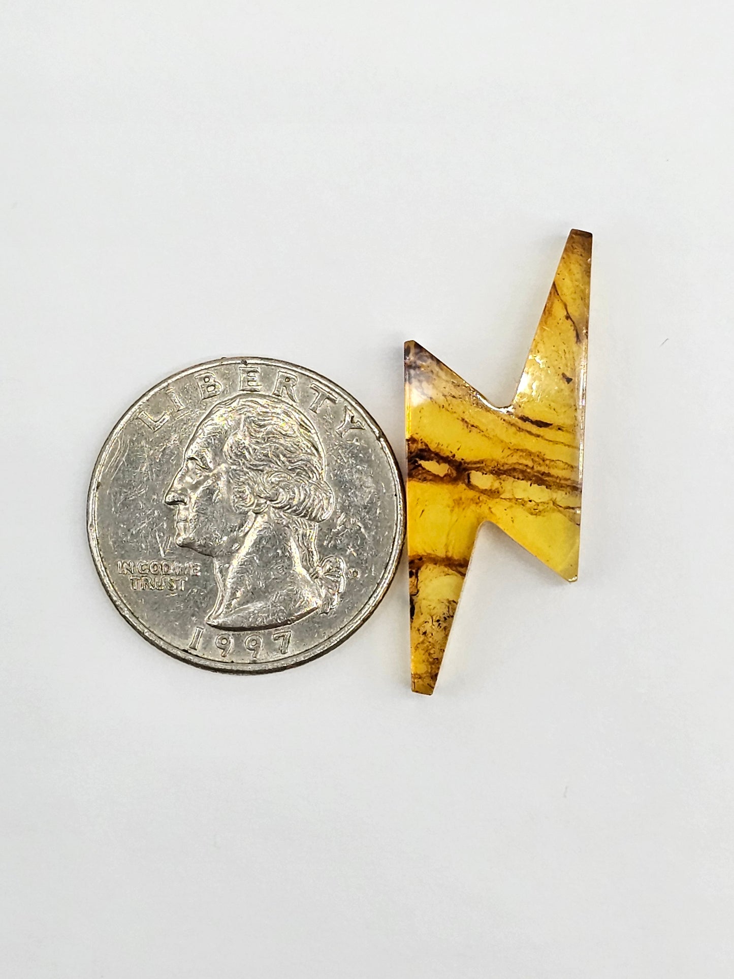Amber Lightning Bolt Cabochon