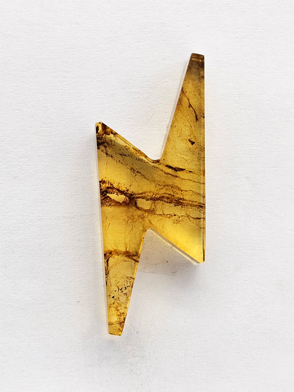 Amber Lightning Bolt Cabochon