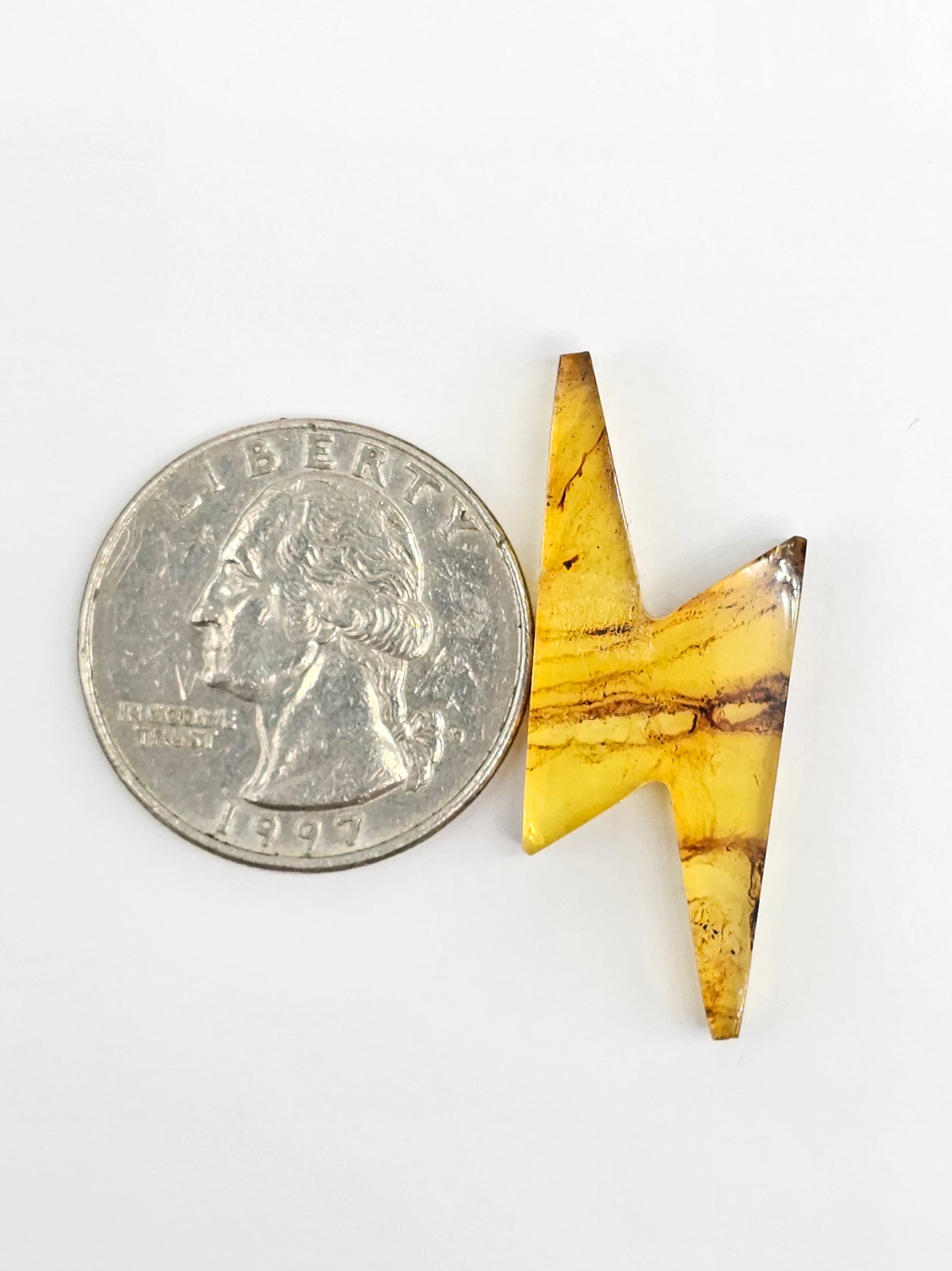 Amber Lightning Bolt Cabochon