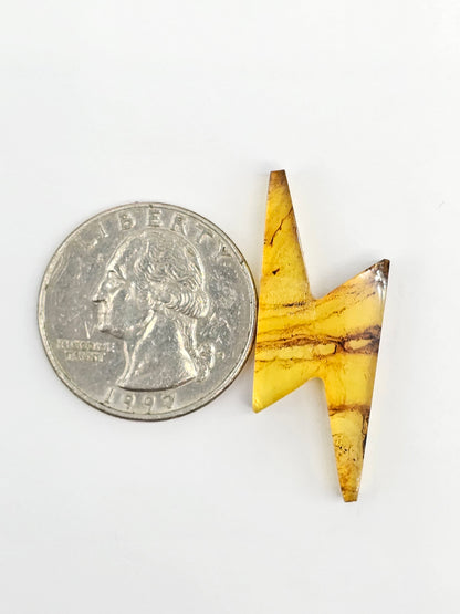 Amber Lightning Bolt Cabochon