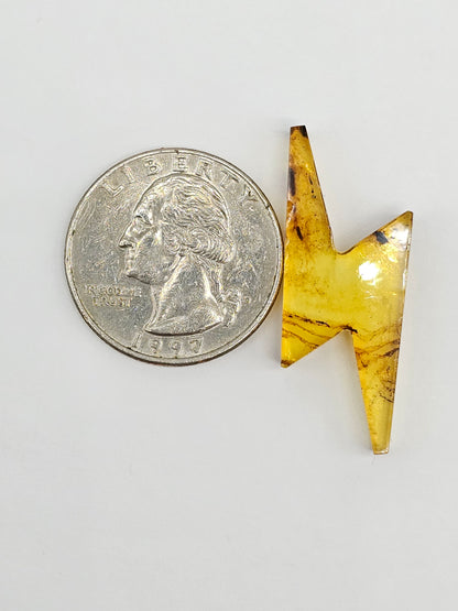 Amber Lightning Bolt Cabochon