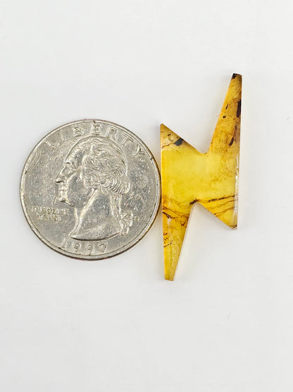 Amber Lightning Bolt Cabochon