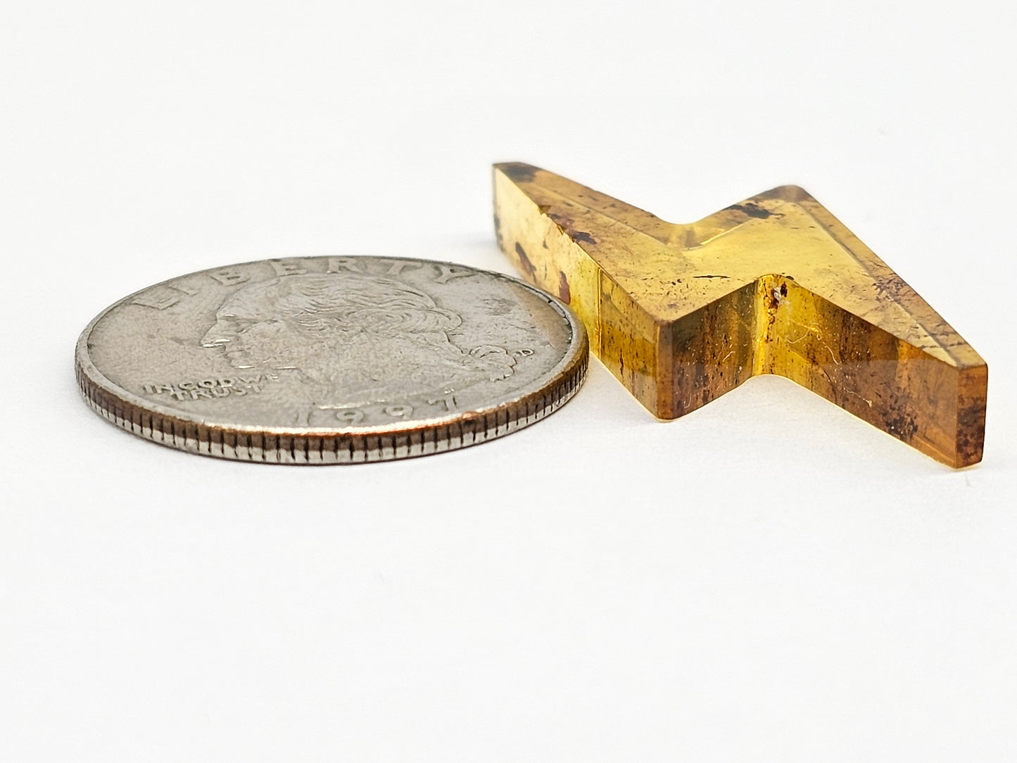 Amber Lightning Bolt Cabochon