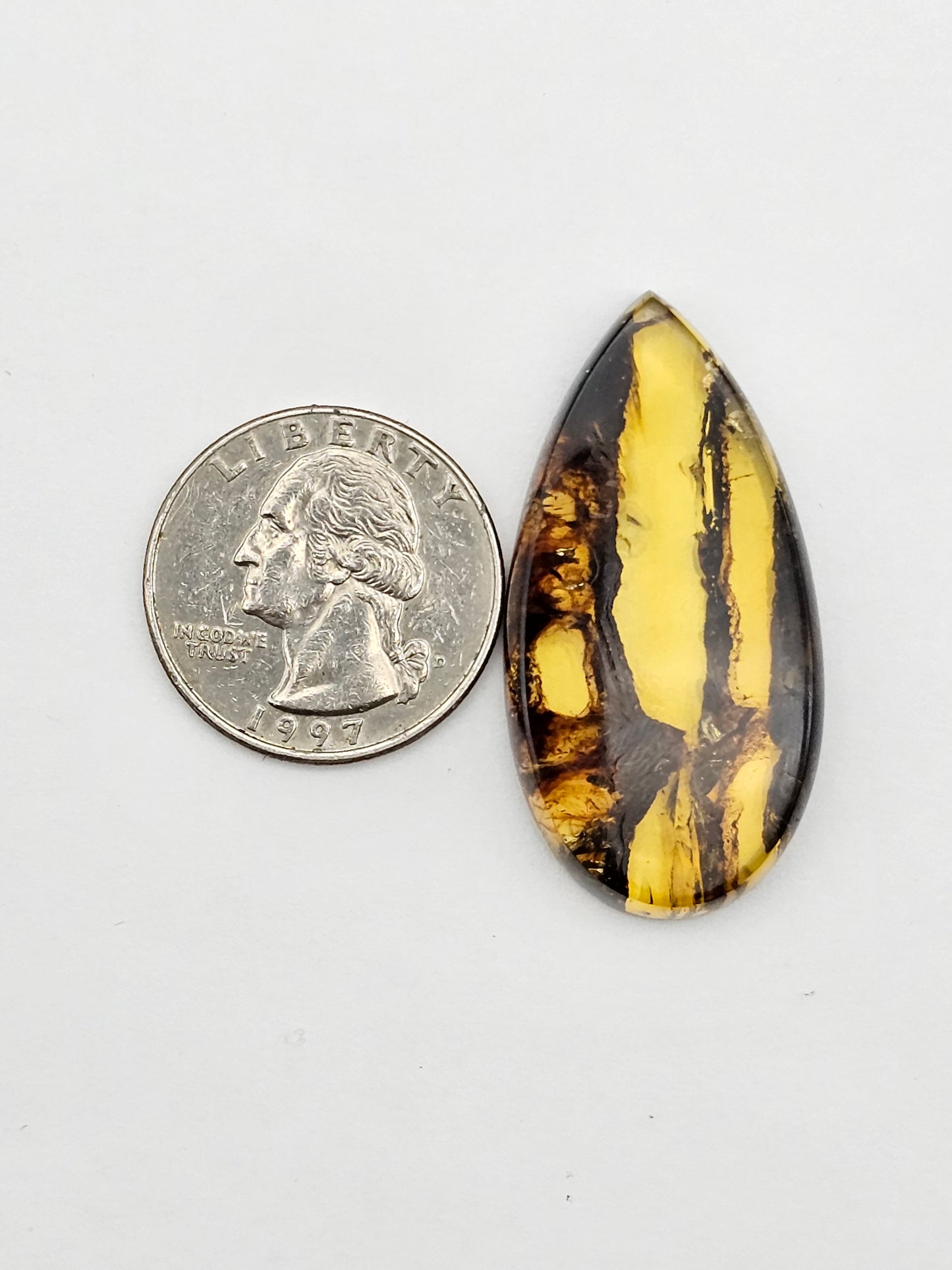 Amber authentic cabochon large