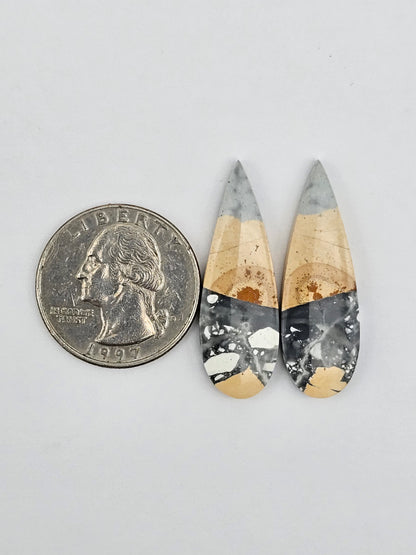 Maligano Jasper cabochon pair