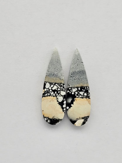 Maligano Jasper cabochon pair