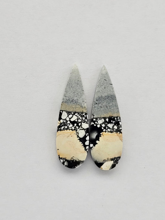 Maligano Jasper cabochon pair