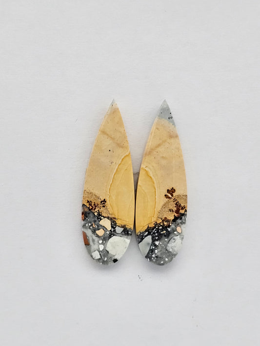 Maligano Jasper cabochon pair