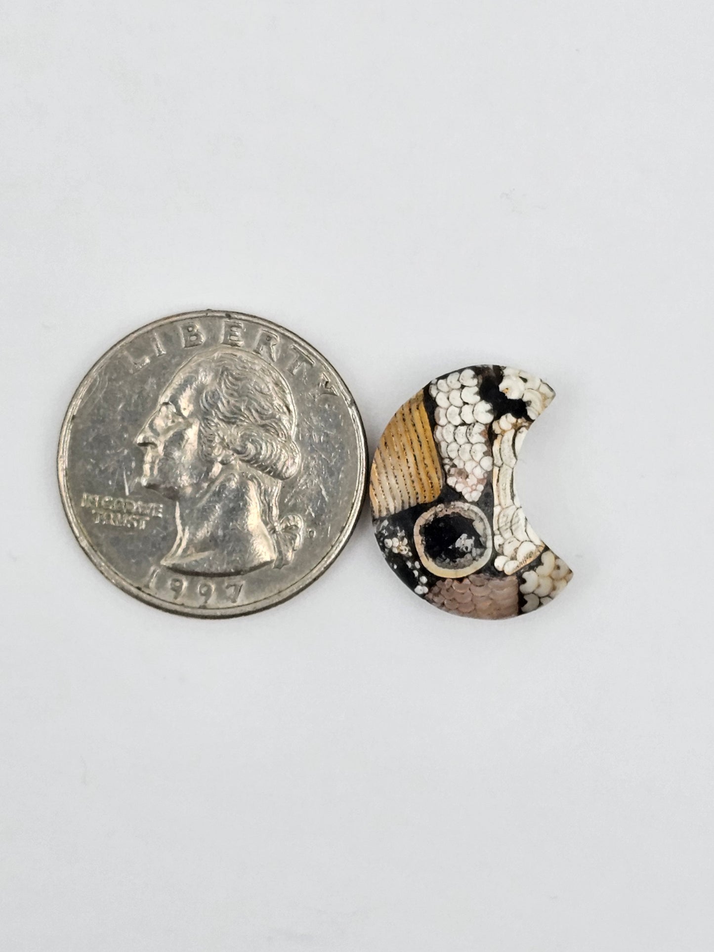 Snake skin agate moon cabochon