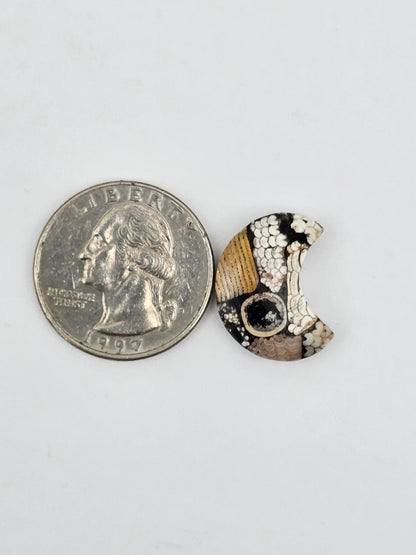 Snake skin agate moon cabochon