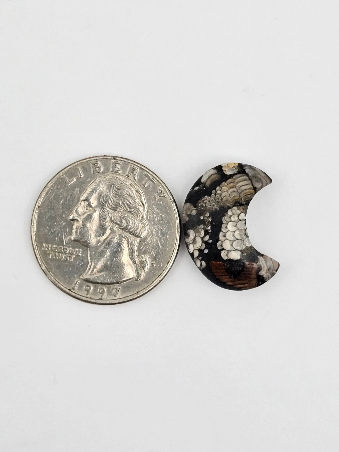 Snake skin agate moon cabochon