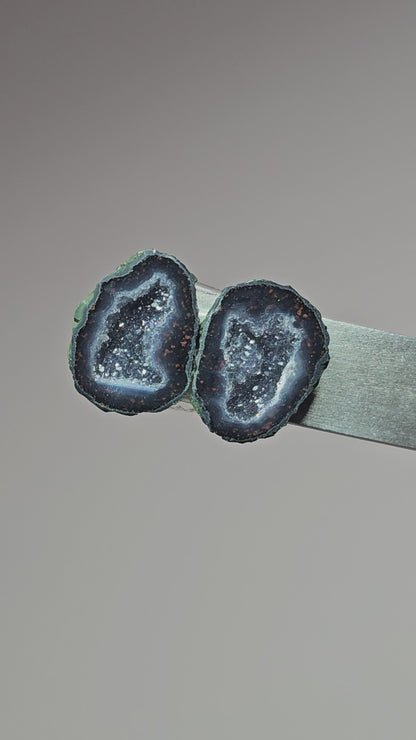 Tabasco Geode Cabochon Pair | Natural Mexican Geode
