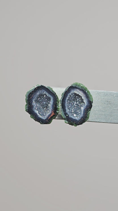 Tabasco Geode Cabochon Pair | Natural Mexican Geode