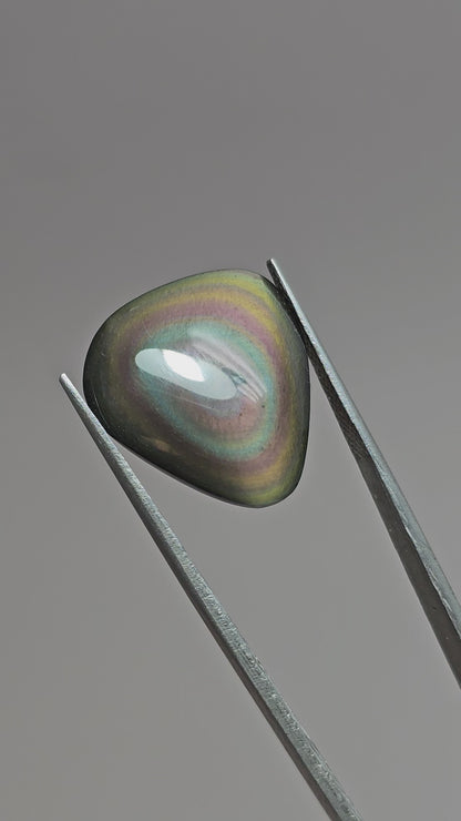 Rainbow obsidian Cabochon | Natural Mexican Obsidian for Silversmiths