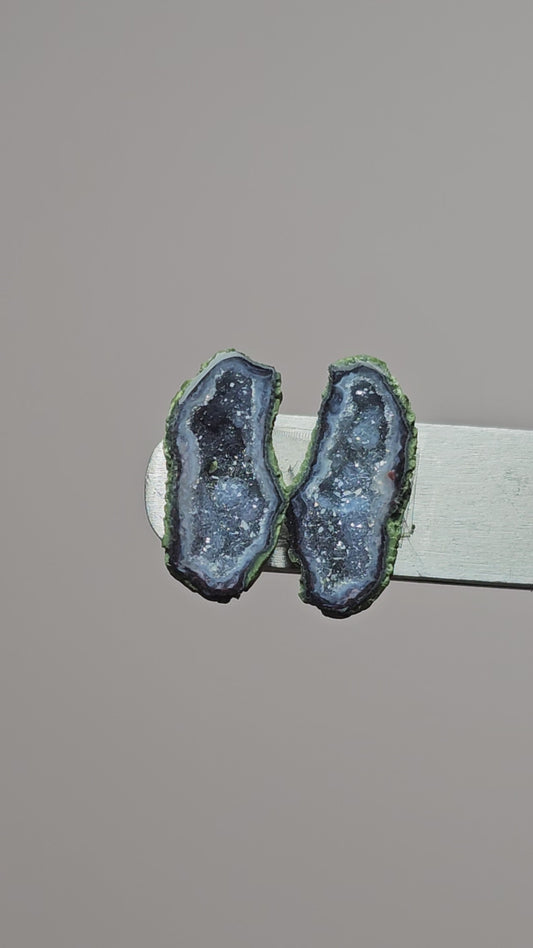 Tabasco Geode Cabochon Pair | Natural Mexican Geode
