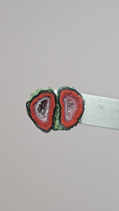 Tabasco Geode Cabochon Pair | Natural Mexican Geode