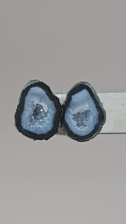 Tabasco Geode Cabochon Pair | Natural Mexican Geode