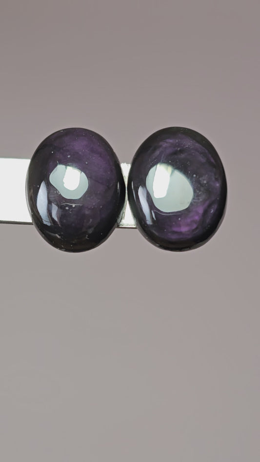 Rainbow obsidian Cabochon Pair | Natural Mexican Obsidian for Silversmiths
