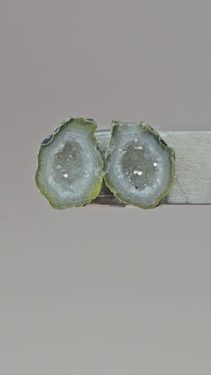 Tabasco Geode Cabochon Pair | Natural Mexican Geode