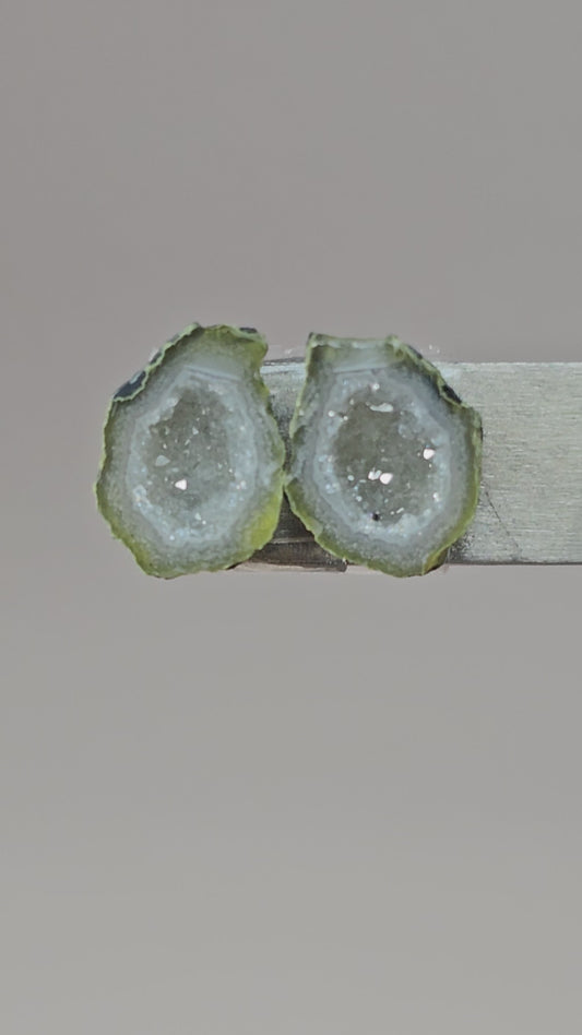 Tabasco Geode Cabochon Pair | Natural Mexican Geode