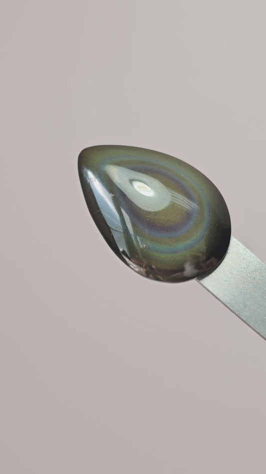 Rainbow obsidian Cabochon | Natural Mexican Obsidian for Silversmiths
