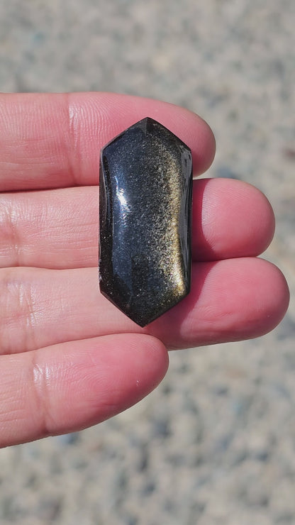 Golden Obsidian Long Diamond Cabochon
