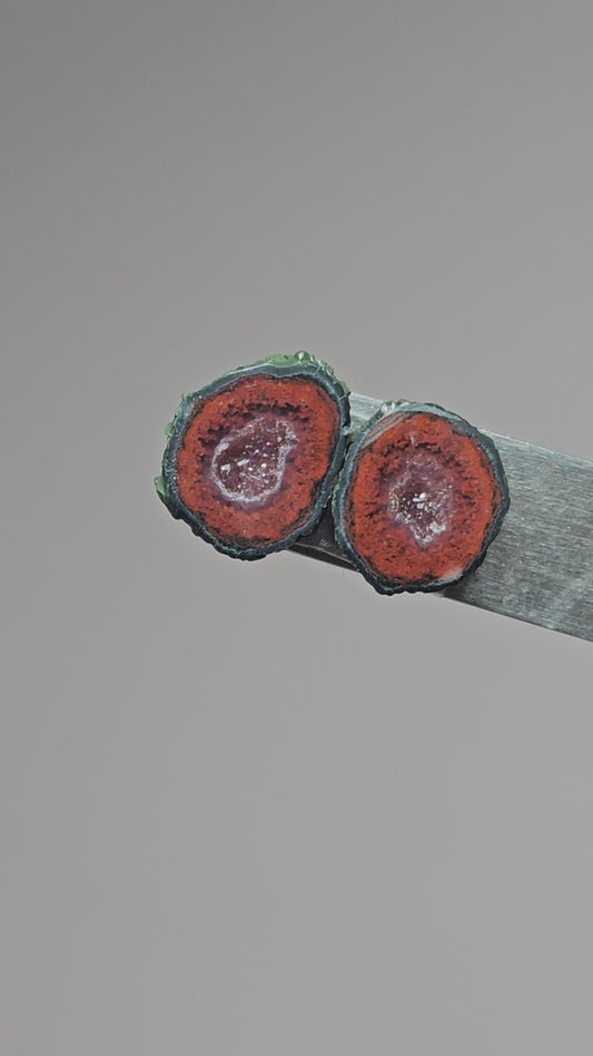 Tabasco Geode Cabochon Pair | Natural Mexican Geode