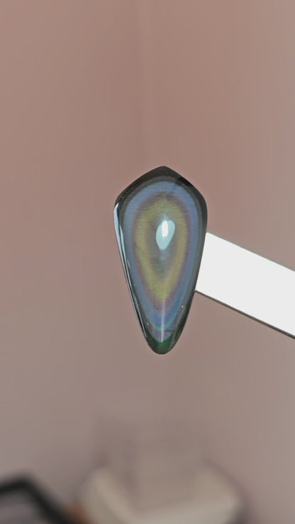 Rainbow obsidian Cabochon | Natural Mexican Obsidian for Silversmiths