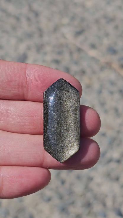 Golden Obsidian Long Diamond Cabochon