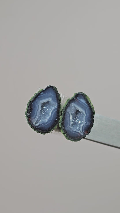 Tabasco Geode Cabochon Pair | Natural Mexican Geode