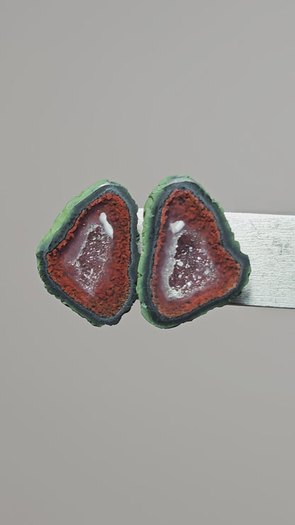 Tabasco Geode Cabochon Pair | Natural Mexican Geode