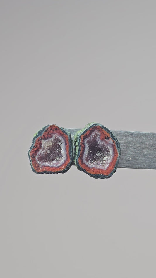 Tabasco Geode Cabochon Pair | Natural Mexican Geode