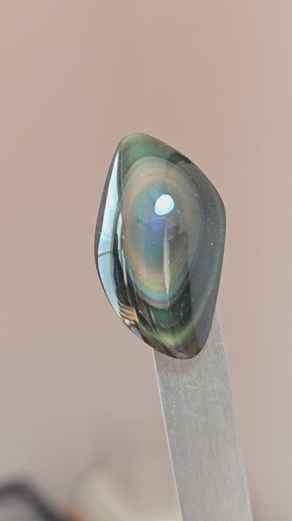 Rainbow obsidian Cabochon | Natural Mexican Obsidian for Silversmiths