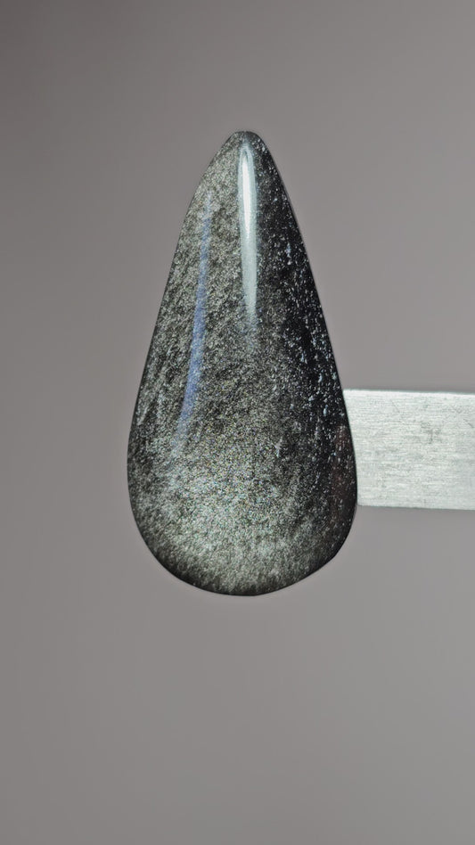 Gold Sheen Obsidian Cabochon | Natural Mexican Obsidian for Silversmiths