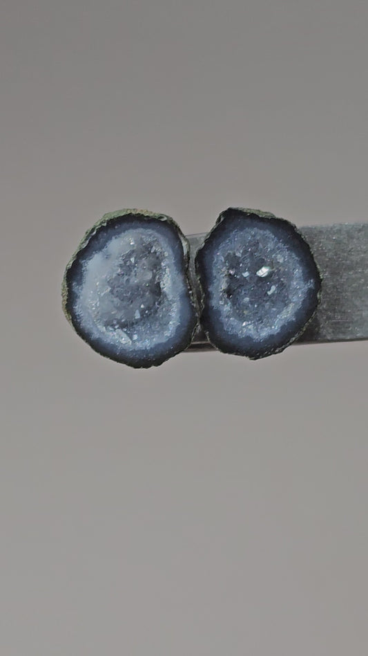 Tabasco Geode Cabochon Pair | Natural Mexican Geode