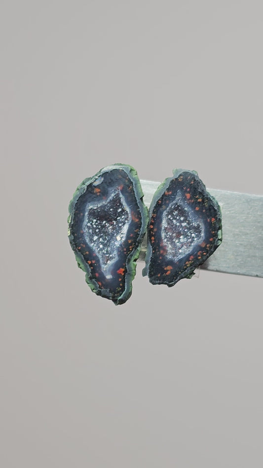 Tabasco Geode Cabochon Pair | Natural Mexican Geode