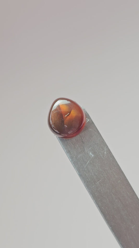 Mexican Fire Agate Cabochon – Natural Iridescent Gemstone